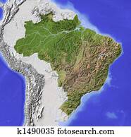 topographic elevation map of brazil