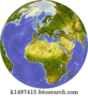 erdball, beschattet, erleichterung