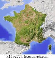 France, shaded relief map France, shaded relief map