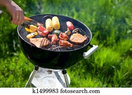 Grilling at summer weekend Grilling at summer weekend