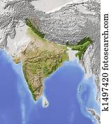 India, shaded relief map India, shaded relief map