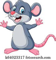 ציור היתולי, שמח, עכבר, לקרזל