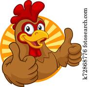 Chicken Cartoon Rooster Cockerel Character Chicken Cartoon Rooster Cockerel Character