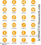 Cryptocurrency vector icons