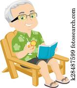 Senior Man Beach Chair Senior Man Beach Chair