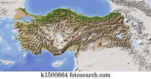 Turkey, shaded relief map Turkey, shaded relief map