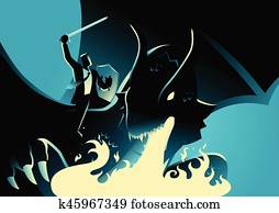 איש עסקים, כפי, a, דרקון, רוכב