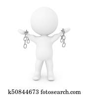 3D illustration conveying the concept of breaking free from chains 3D illustration conveying the concept of breaking free from chains