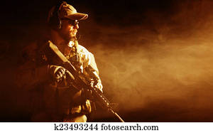 barbudo, forças especiais, soldado