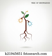 baum wissens, concept., bildung, und, geschaefts, zeichen.
