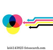 Colorful Arrows and CMYK Diagram
