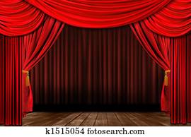 Dramatic red old fashioned elegant theater stage Dramatic red old fashioned elegant theater stage