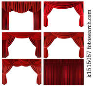 Dramatic red old fashioned elegant theater stage elements Dramatic red old fashioned elegant theater stage elements