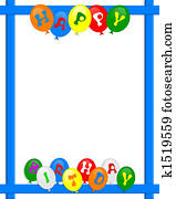 Happy Birthday Balloons border frame Happy Birthday Balloons border frame