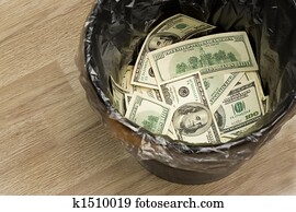 nádoba, dollars, jeden