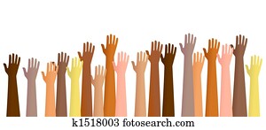 raised hands