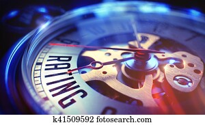 Rating - Wording on Vintage Pocket Watch. 3D.