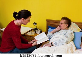 The sick old woman is visited The sick old woman is visited