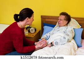 The sick old woman is visited The sick old woman is visited