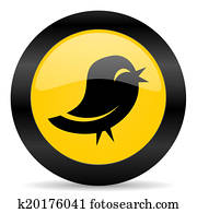 twitter black yellow web icon twitter black yellow web icon