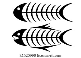 魚骨 イラストレーション 848 魚骨 ストックアート Fotosearch