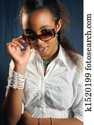 africano, adolescente, moda, niña