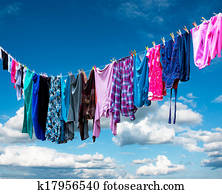 clothes hanging to dry