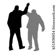 Give me five gesture between two successful businessmen