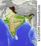 India, shaded relief map India, shaded relief map