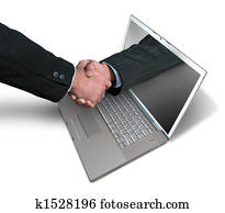 Laptop handshake Laptop handshake