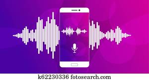 Microphone on screen of a smartphone Microphone on screen of a smartphone