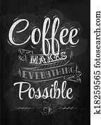Poster lettering coffee makes chalk Poster lettering coffee makes chalk