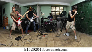 Rock band on garage Rock band on garage