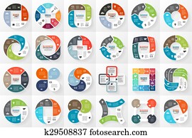 Vector circle infographics. Template for cycle diagram, graph, presentation and round chart. Business concept with 4 options, parts, steps or processes. Data visualization. Vector circle infographics. Template for cycle diagram, graph, presentation and round chart. Business concept with 4 options, parts, steps or processes. Data visualization.