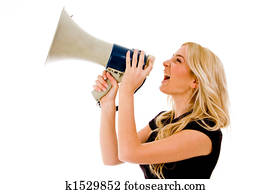 صورة, بسبب, المرأة, shoutin