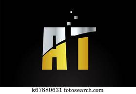 金 金 銀 金属 色 アルファベット文字 組合せ A N ために ロゴ アイコン デザイン イラスト K Fotosearch