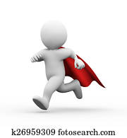 3d running super hero superman in a raincoat 3d running super hero superman in a raincoat