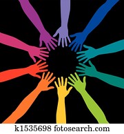 a, בלתי-דומה, הסתובב, של, ידיים