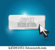 conflitto, risoluzione, bottone, illustrazione, disegno