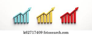 Finance Bars Growth . 3D Render illustration Finance Bars Growth . 3D Render illustration