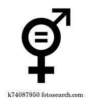 geschlecht, gleichheit, symbol, vektor, illustration. geschlecht, gleichheit, symbol, vektor, illustration.