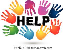 Hands help logo. Hands help logo.