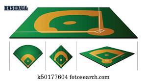 Isolated baseball field Isolated baseball field