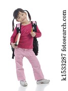 jeune, asiatique, eduquer fille