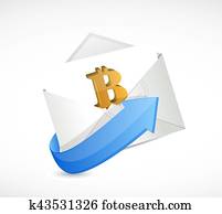 bitcoin envelope currency concept illustration