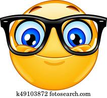 Emoticon with eyeglasses Emoticon with eyeglasses
