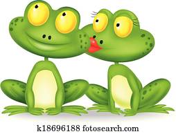 Frog cartoon kissing Frog cartoon kissing