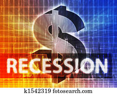 récession, finance, illustration