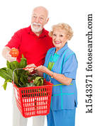 Seniors with Organic Produce
