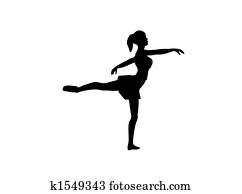 Silhouette of a ballet dancer. Silhouette of a ballet dancer.